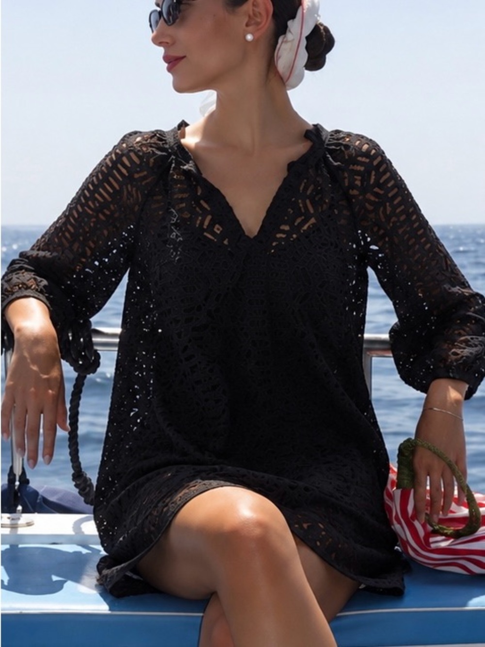 Club Monaco new with tags. V neck eyelet dress. With slip.